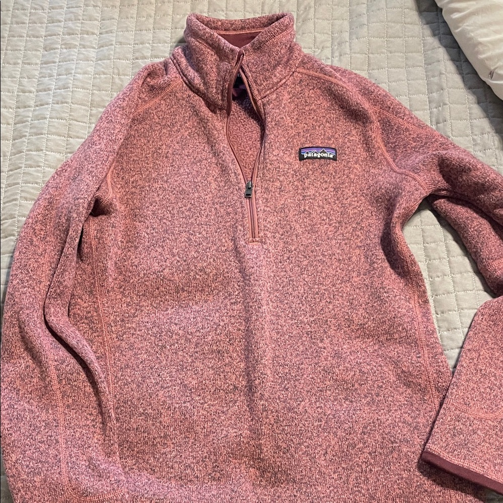 Patagonia Heathered Pink Quarter-Zip Fleece